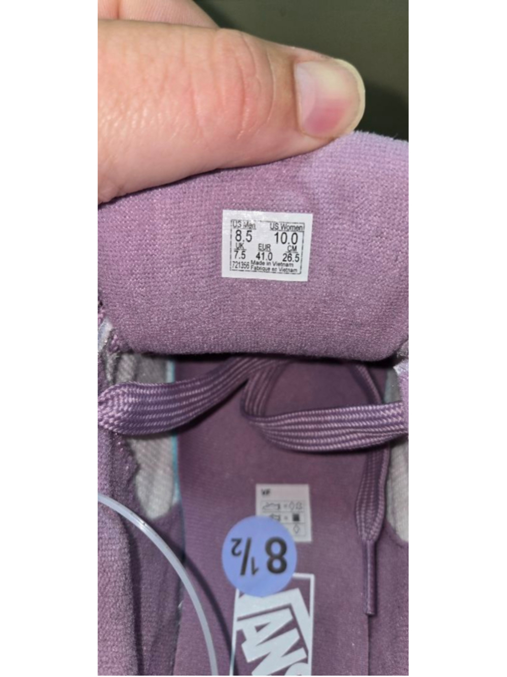 Vans Upland Sneakers in Vintage Leather Purple 8.5m/10w - Picture 5 of 6